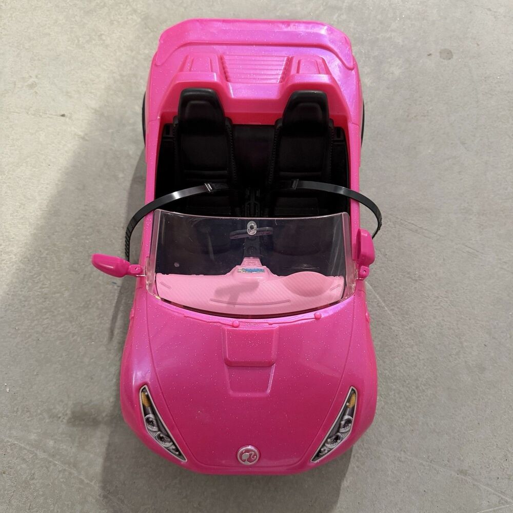 Barbie Convertible DVX59 2016 Mattel Pink Sparkle 2 Seater Doll Car Vehicle